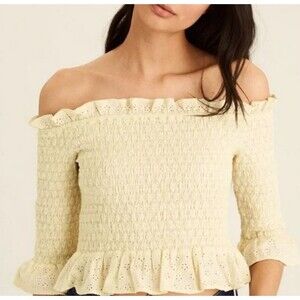 American Eagle Outfitters Stretch Off Shoulder Crop Top Medium